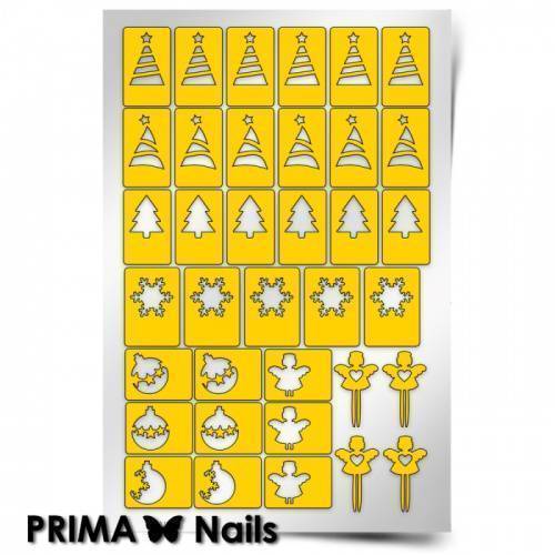 Трафарет для дизайна ногтей PrimaNails. Новый год Трафарет для дизайна ногтей PrimaNails. Новый год